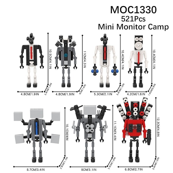 Mini Kameraman Modell Byggklossar Set för Skibidi Toalett MOC Klossar Leksaker Kit G059Q