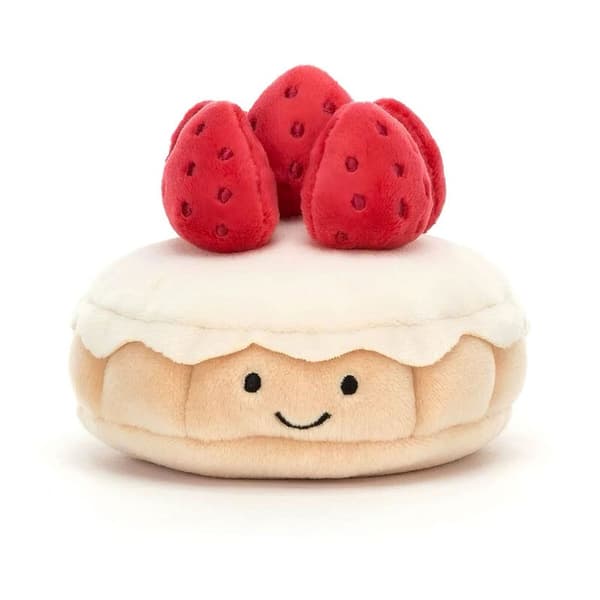 Jellycat Mini Jordgubbstårta Söt 7cm Plysch BNWT mjuk leksak