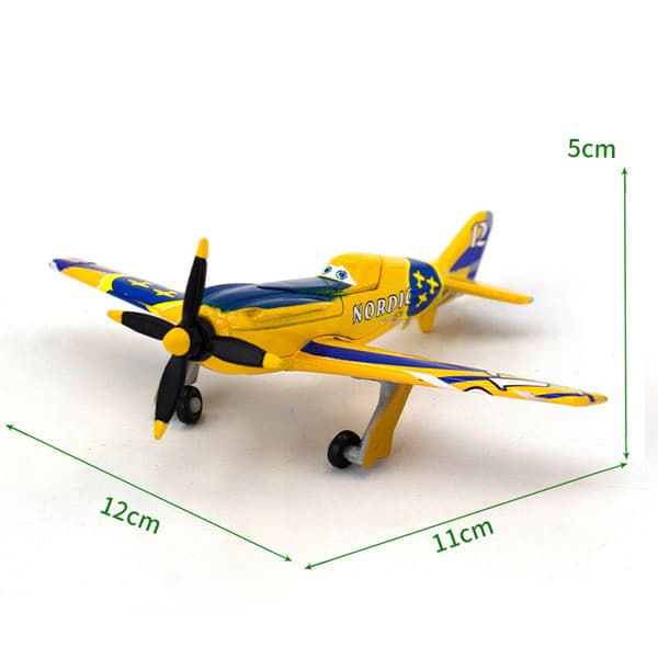 Disney Pixar Bilar Och Plan Lot Blixten 1:55 Diecast Modell Leksaker Gåva Lös Bil No. 12 Plane