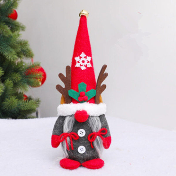 Jultomtar Plysch Ansiktslösa Santa Doll Gonk Dvärg Elf Dekoration Ornament B