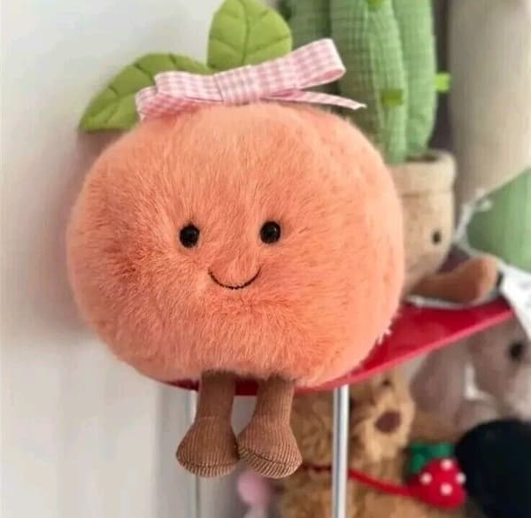 JC Style Amuseable Fuzzy Peach Plysch – Varumärke amp Bedårande Gåva UK