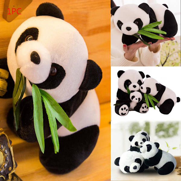 NYA MJUKKUSNALLSE PANDA & BAMBU 16cm-Sitting Style