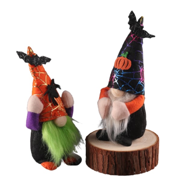 Söta och ljusa halloweentomtar Plyschleksaksfigurer för heminredning och barn Orange Hat