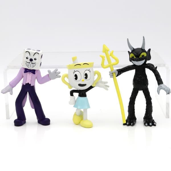 6 st/ set Cuphead Game Cuphead & Mugman Mecup And Brocup Figur Kid Toy Present