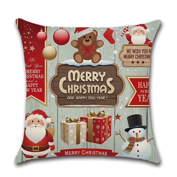 Jul Jul-tema Kuddfodral Örngott Hem Soffa Jultomte Dekor Kasta Gift