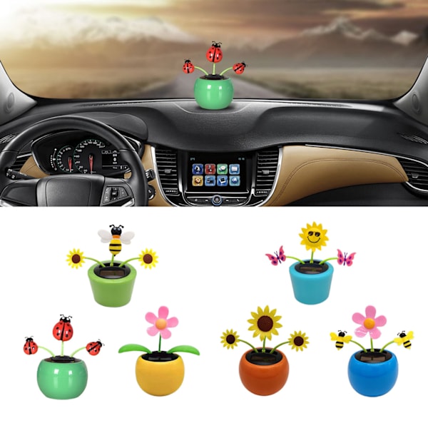 Solar Dancing Toy Flower Assorted Style Solar Powered Dancing Flower Bobblehead