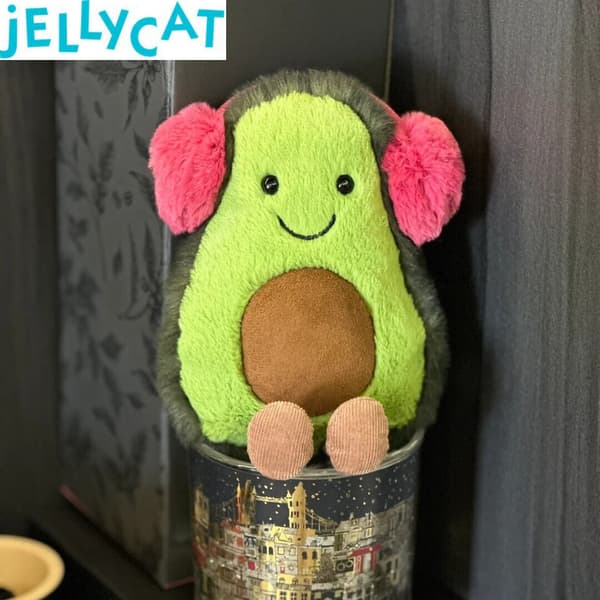 Jellycat BNWT Avokado Plysch Öronmuffar Amuseable Söt Mjuk Leksak