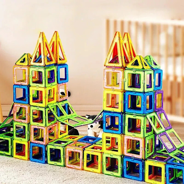 Leksaker för barn 4-12 år 50 DIY Magnetiska Byggklossar Konstruktionsset mitt