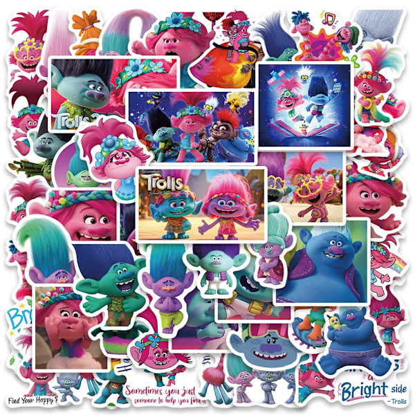 50/100 st Lyckotroll Stickers Gammal Skandinavisk Folklore Högtid i Harmoni 50pcs Trolls A