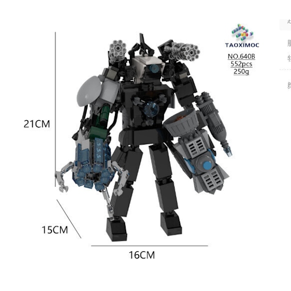 MOC Skibidi Toalett Byggklossar Set Titan Speakerman Cameraman Tvman Klossar 11