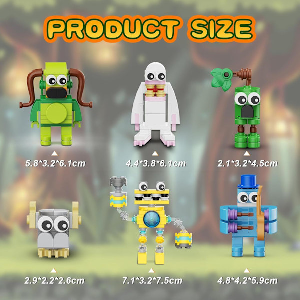6 st My Singing Monsters Byggklossar Set Monster Action Figur Barn Presenter Leksak