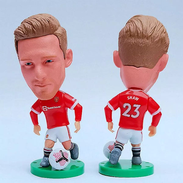 Fotbollsspelare minifigurer Realistiska sparkar och exakta detaljer Luke Shaw