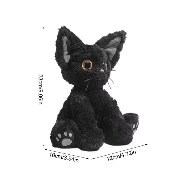Katt Plysch Söt Svart Katt Djur Docka Leksak 23cm Gosedjur Present Till Barn