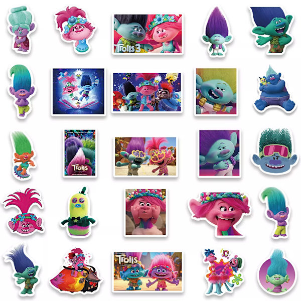 50/100 st Lyckotroll Stickers Gammal Skandinavisk Folklore Högtid i Harmoni 50pcs Trolls A