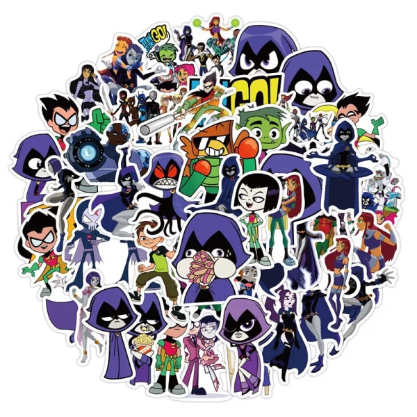 50 st Teen Titans Go Sticker Cykel Resväska Gitarr Sticker Skateboard Graffiti