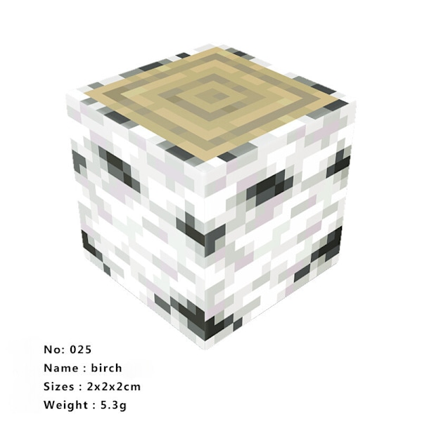 Rikt utbud av magnetiska block Minecraft-kuber DIY Byggleksaker Set 10 st 18 birch