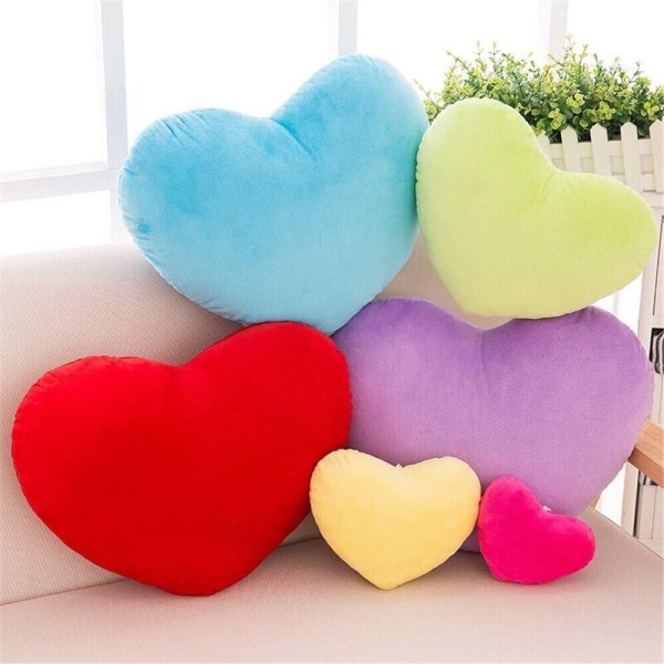 15-40 cm plysch hjärtformad kudde Dekorativa ryggkuddar Kuddpresent Purple 15cm