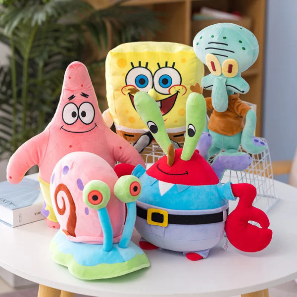 Svampbob Plyschleksak Teddy Barn Tecknad present Mjuk stoppad docka Patrick Star Toys 8cm SpongeBob SquarePants