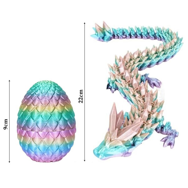 3D-printad Artikulerad Drakägg Kristall Drake med Drakägg Rolig Dekor Red