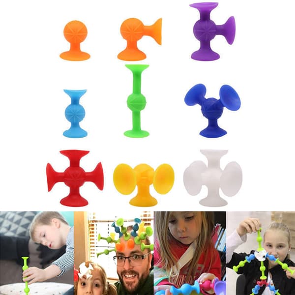 Sugproppar Squigz - 33/48/58/72 st Deluxe Sugkoppar Byggklossar Leksaksset 48PCS