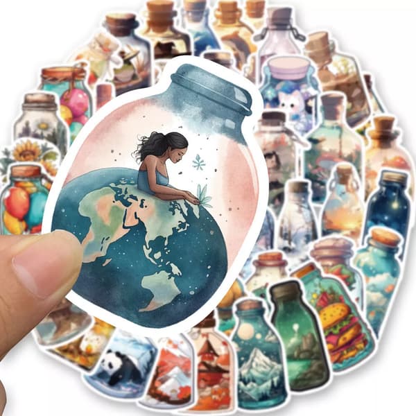 50 st Nyhet Drifting Flaskmålning Magic Wonderland Phone Laptop Stickers