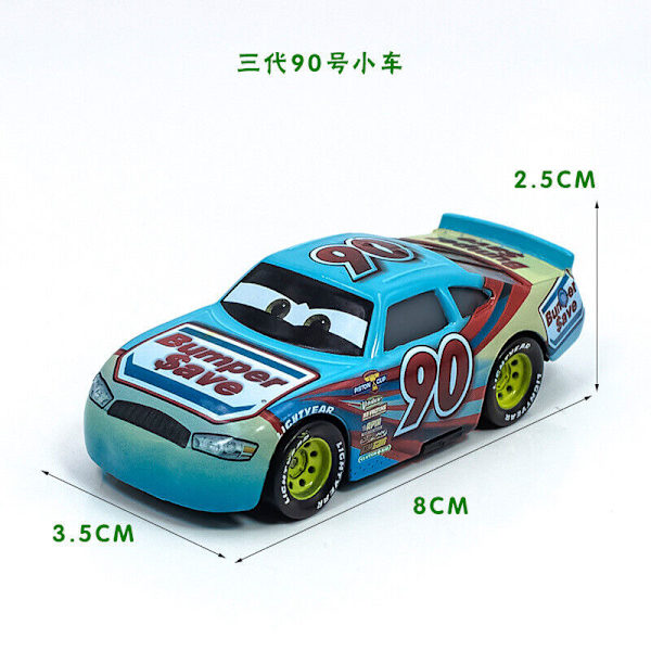 Disney Pixar Bilar 3:e Lot Lös Blixten McQueen 1:55 Diecast Modellbil Leksaker The third generation of the 90...