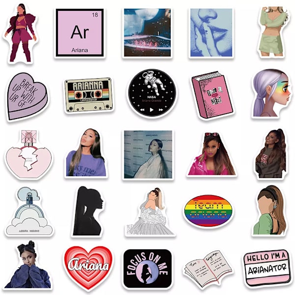 50X Ariana Grande Singer Pop Icon Stickers Iphone Laptop Ipad Hydro Flask Gift