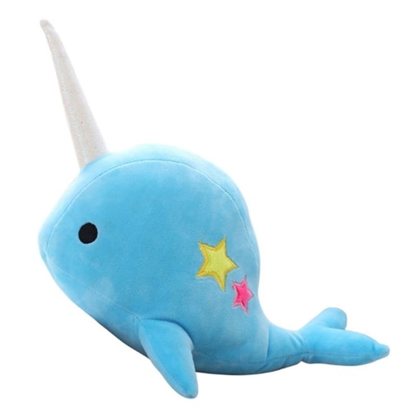 Baby Kid Flicka mjuka leksaker Whale Plysch leksak Havsdjur Narwhal Whale Uppstoppade leksaker blue