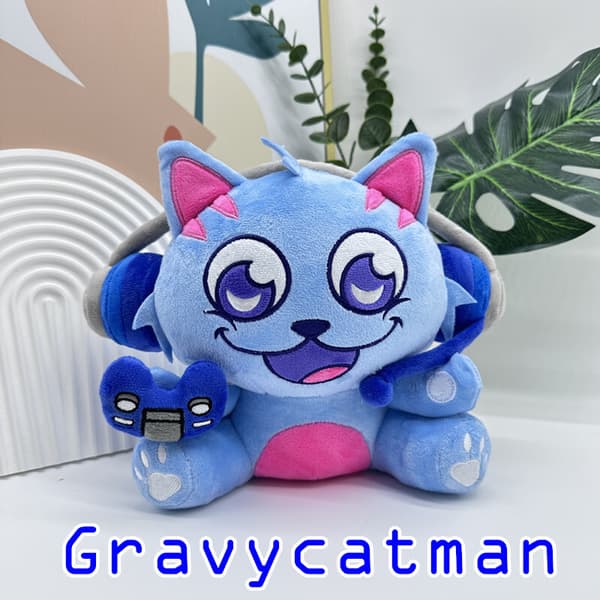 Söt Gravy Cat Man fylld docka Kawaii Gravycatman Plush Esports Wolf 23cm