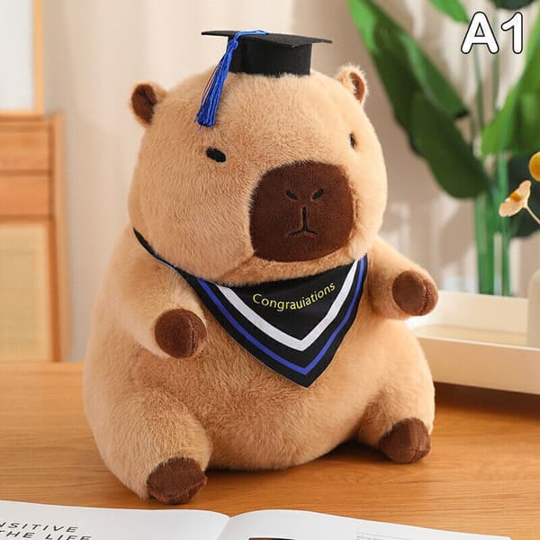 Examens Capybara Gosedjur Plysch Capybara Docka Heminredning Samlarobjekt mjuk Doctor Dolphin - Yellow collar