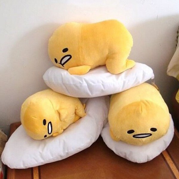 Söt Gudetama Lat Ägg Plyschleksak Äggula Bror Fylld Tecknad Kudde