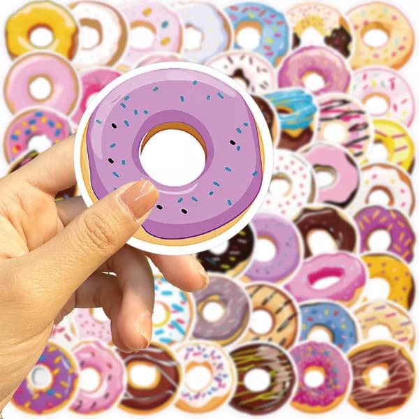 50X Colorful Donut Donut Mat Bageri kök Dekaler Stickers Design Graffiti