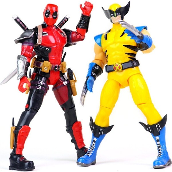 Ny Deadpool & Wolverine Actionfigur Leksaksmodell Samling i Lager Barnpresent Wolverine & Deadpool