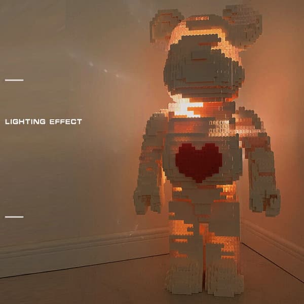 Tecknad Kärlek Våldsam Björn Bearbrick Färgmodell Byggkloss Födelsedagspresenter Grey