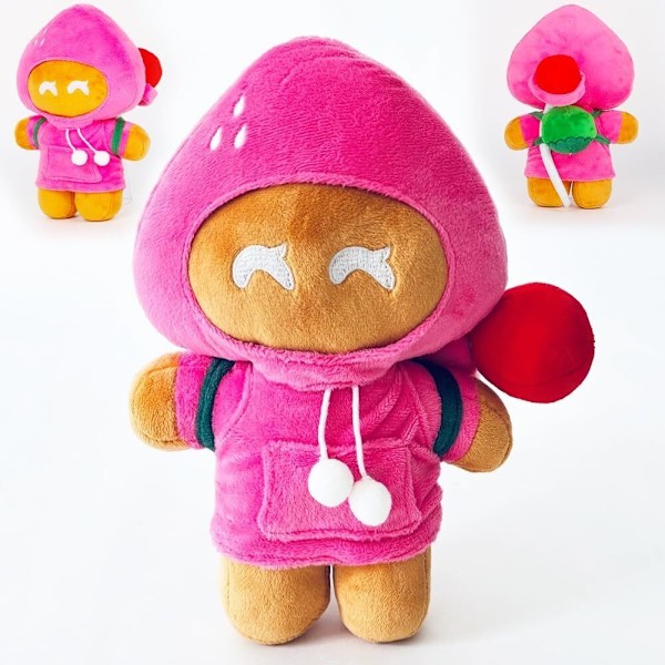 Shadow Milk Cookie Plyschleksak Docka Figur Spel Cookie Run: Kingdom Gosedjur- Strawberry Cookie