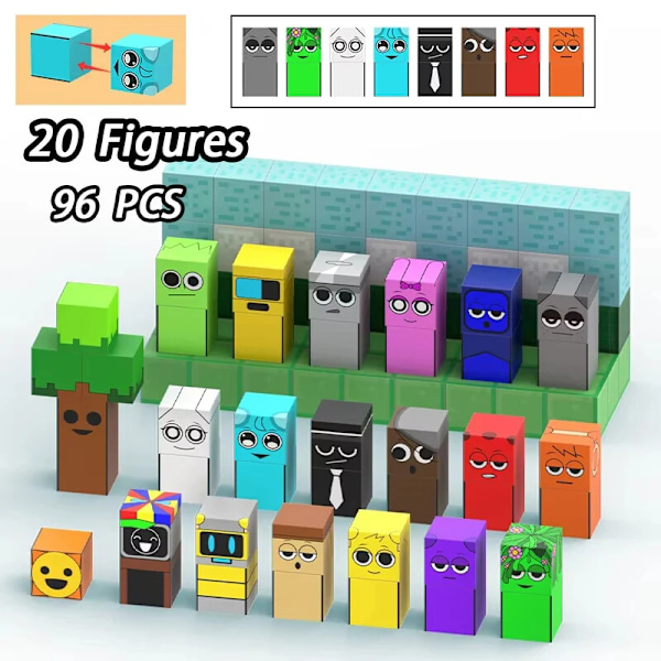 Magnetiska Byggklossar Sprunki Magnet Kub Gruvvärld Set för Pojke Flicka Leksak Gåva E-42PCS