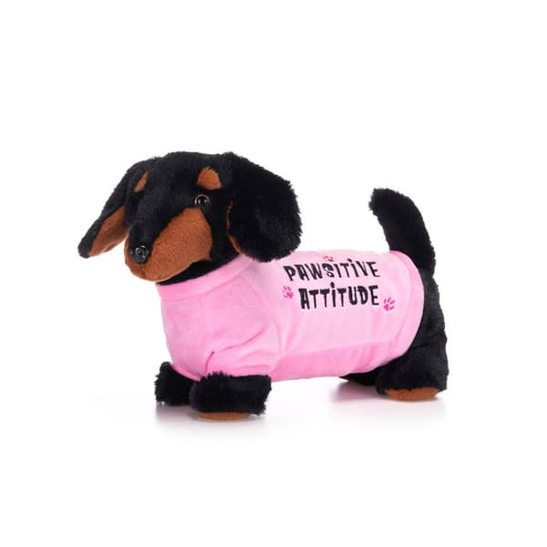 1 x 32cm Tax Dackel Valp Mjuk Leksak Med Tröja Daschund Teddy Barn