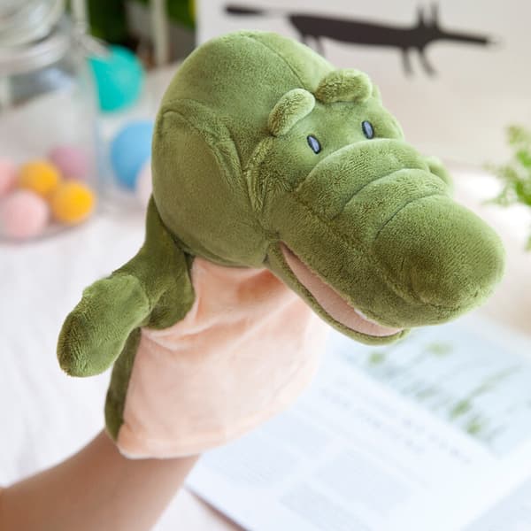 Krokodil handdocka 25cm Min Värld tecknad plysch gosedjur barnpresent mjuk