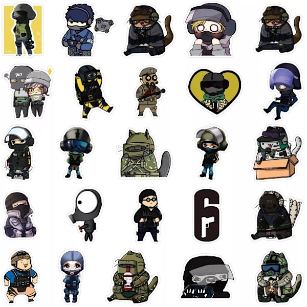 50 st Tom Clancy's Rainbow Six Siege Character Stickers Xbox PS5 Game Graffiti