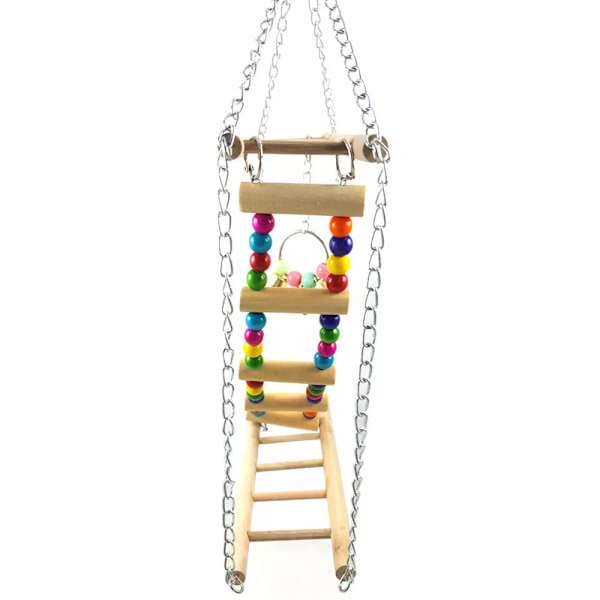 Papegoja Fågel Trä Lekplats klätterstege Pet Swing Chew Budgie Cage Leksaker