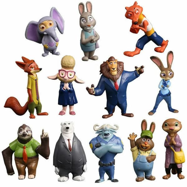 Zootopia Zootropolis figurer Cake Toppers leksaker Barn Födelsedagsdekoration Barn