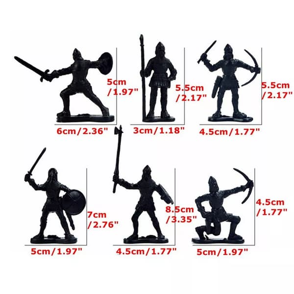 60st/ set Medieval Knights Warriors Barnleksak 5-7cm Soldater Figurer Modell