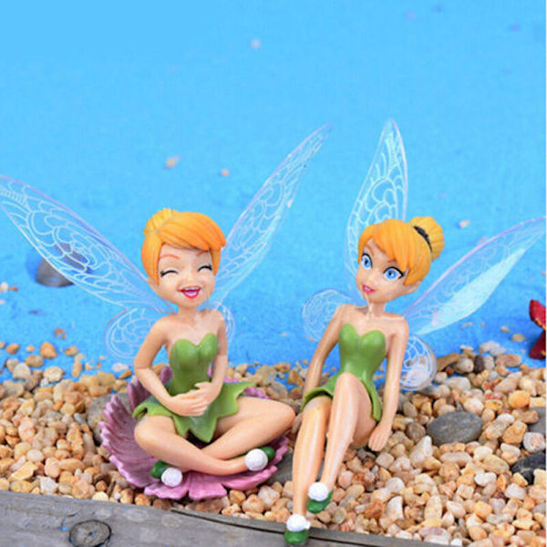 6 st Blomma Pixie Fairy Presenter Miniatyr Dekor Statyett Hemgård Prydnad Trädgård