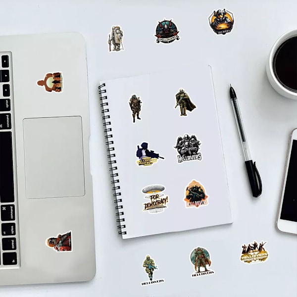 50X spel Helldivers Steam Game Stickers Scrapbook Hydro Flask Bagage Graffiti