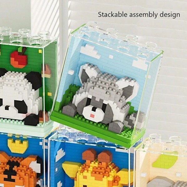 Mini Kubiska Djur Serie Modell 3D Pussel Mikro Byggklossar DIY 6095 Sheep