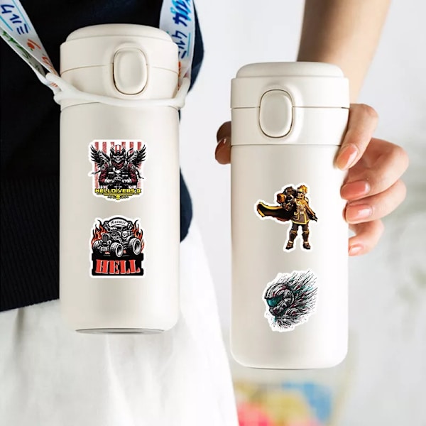 50X spel Helldivers Steam Game Stickers Scrapbook Hydro Flask Bagage Graffiti