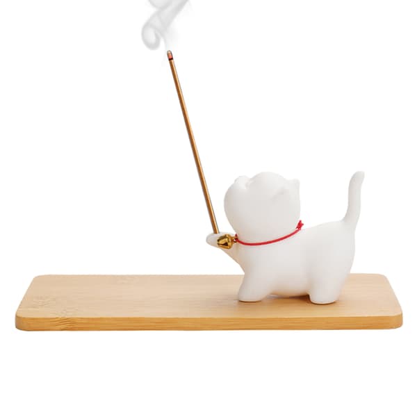 Söt Cat Rökelse Stick Hållare Med Ask Catcher Brännare Joss rökelse Stick Stand