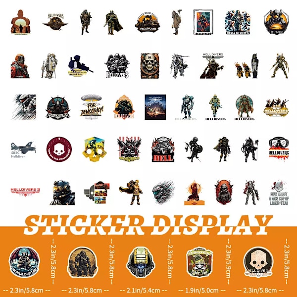 50X spel Helldivers Steam Game Stickers Scrapbook Hydro Flask Bagage Graffiti