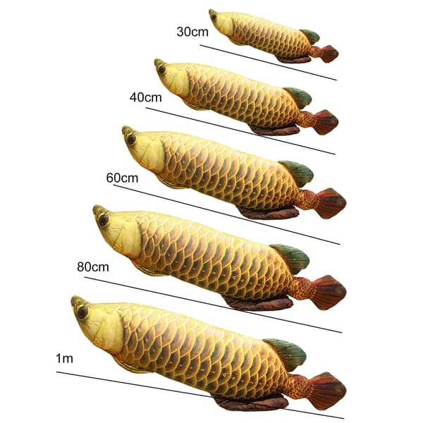 Fisk plysch leksak Gyllene Arowana soffa prydnad fyllda havet kudde Red 60 cm
