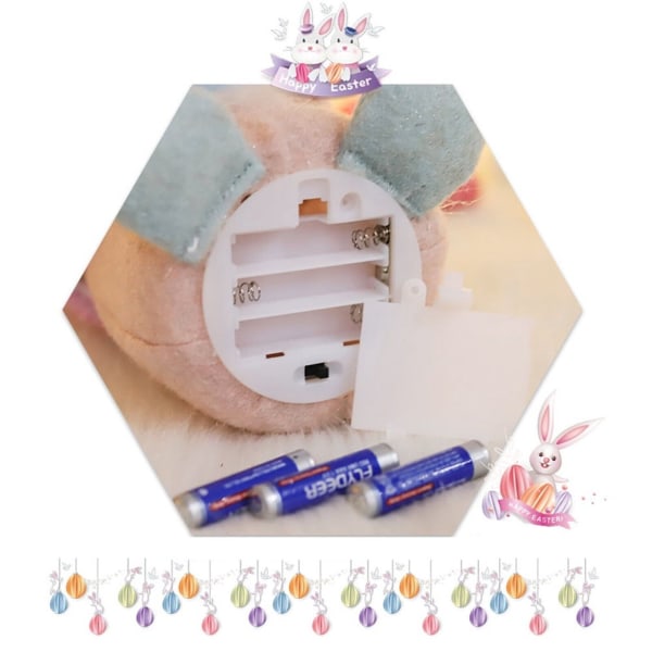 Påskkanin Dvärg Ansiktslös docka Dekor Ägg Håller Desktop Ornament LED-lampor Pink One Size